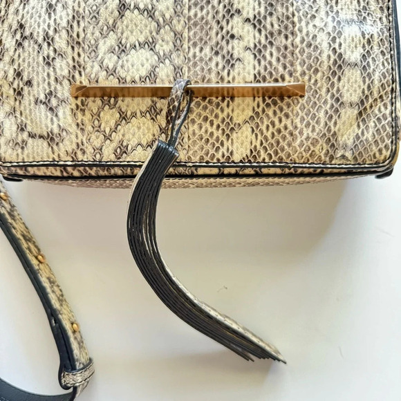 Brian Atwood Cream Snakeskin Leather Crossbody Bag - Picture 3 of 14